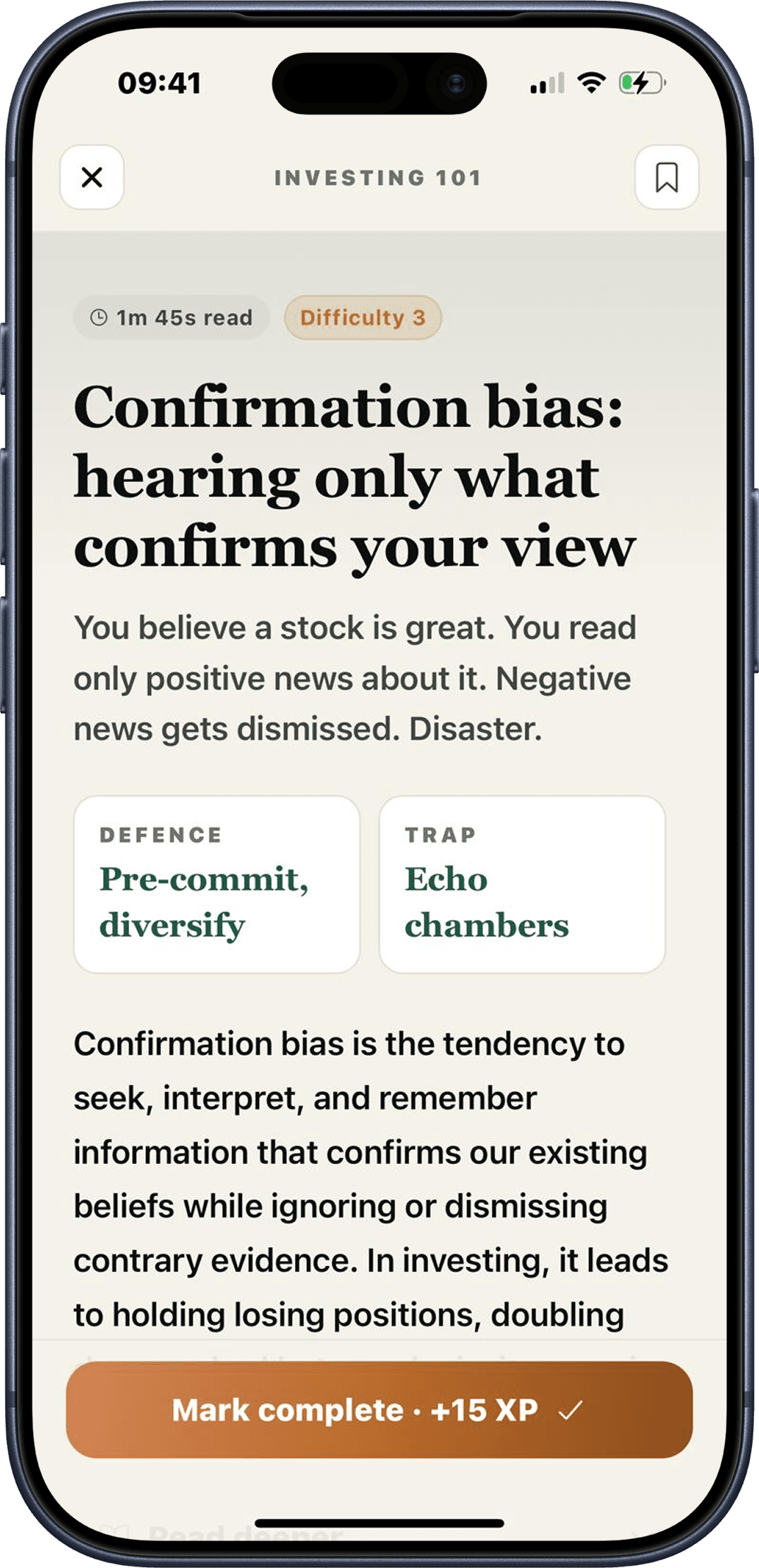 A deep dive on confirmation bias inside the Scroll app
